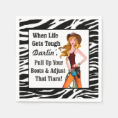 人生が厳しくなったらダーリンがブーツを引っ張り上げて… スタンダードカクテルナプキン (正面)