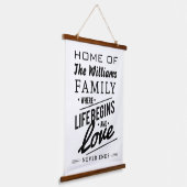 人生が始まり、愛が終わらない家 吊り下げ型タペストリー (傾斜あり)