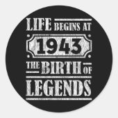 人生が始まる1943年伝説の誕生78誕生日 ラウンドシール (正面)