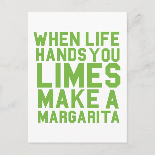 『人生が手に入るとき、ライムはマルガリータ』 ポストカード (正面)
