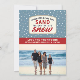 人生が砂浜のホリデー・クリスマスを与えるとき シーズンカード