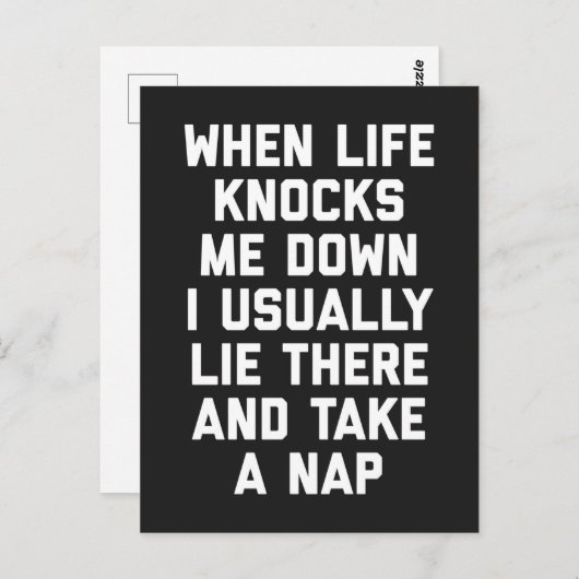 人生が私を倒すおもしろい引用文 ポストカード (正面/裏面)