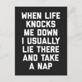 人生が私を倒すおもしろい引用文 ポストカード (正面)