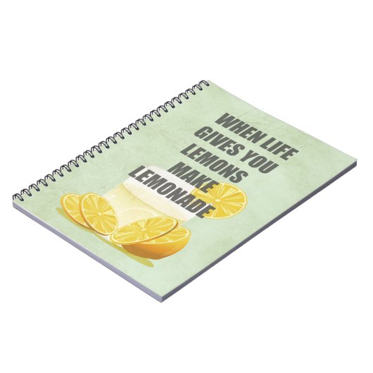 人生が終わる与えと、レモネードの引用文を作りなさい ノートブック (左側)