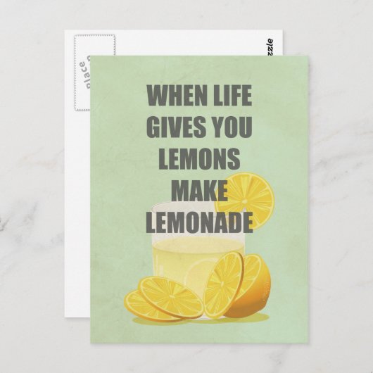 人生が終わる与えと、レモネードの引用文を作りなさい ポストカード (正面/裏面)