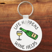 人生が起きる、ワ救済イン、おもしろい引用文 キーホルダー (正面)