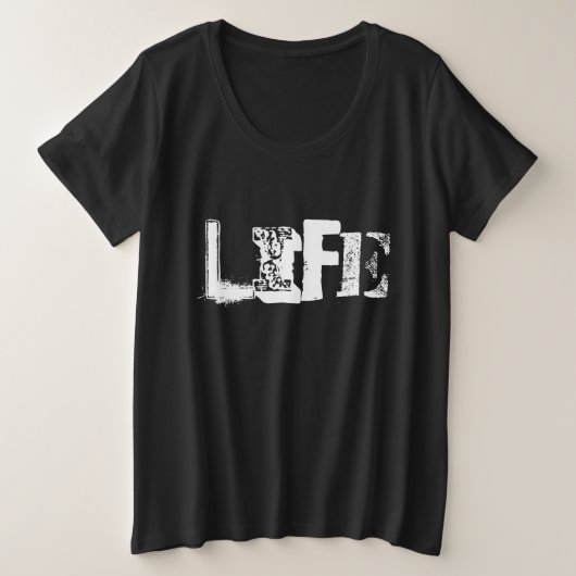 人生が起こる プラスサイズTシャツ (デザイン正面)