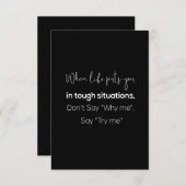 人生が辛い状況に置かれた時に誰が何を言うかは分からない サンキューカード (正面/裏面)