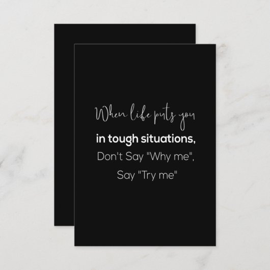 人生が辛い状況に置かれた時に誰が何を言うかは分からない サンキューカード (正面/裏面)