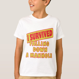 人生き延び孔に落ちる Tシャツ
