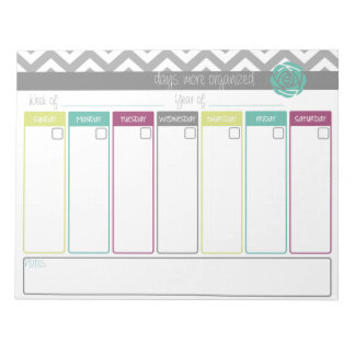 人生だ。より整理。週単位の予定表メモ帳 ノートパッド