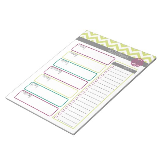 人生だ。より整理。食事計画メモ帳 ノートパッド (アングル)