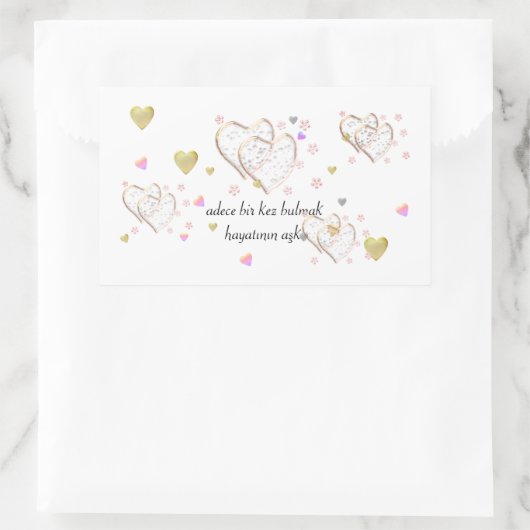 人生で一度だけ見つける、生涯の愛 長方形シール (バッグ)