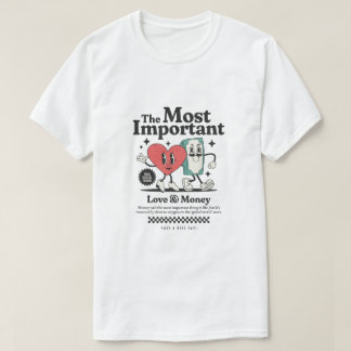 人生で大切なこと – 愛と金 Tシャツ