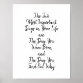 人生で最も重要な2つの日 やる気を起こさせる ポスター (正面)