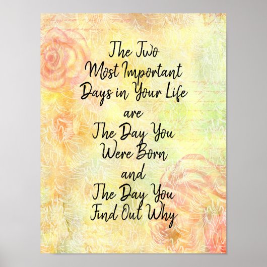 人生で最も重要な2つの日 やる気を起こさせる ポスター (正面)