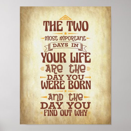 人生で最も重要な2つの日 やる気を起こさせる ポスター (正面)