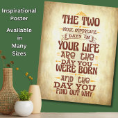 人生で最も重要な2つの日 やる気を起こさせる ポスター
