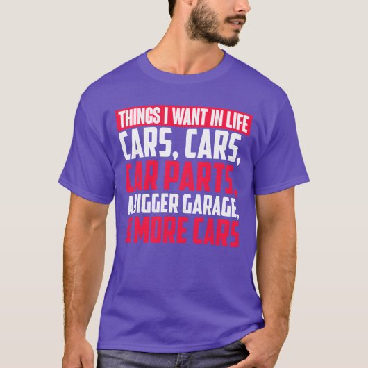 人生で欲しいもの 車 車 自動車パーツ 面白い  Tシャツ (正面)