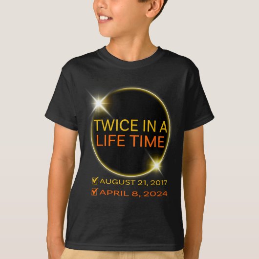 人生で2度だけの皆既日食 4月 Tシャツ (正面)