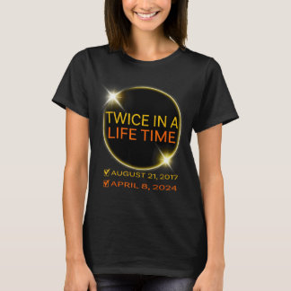 人生で2度の皆既日食 4月 Tシャツ
