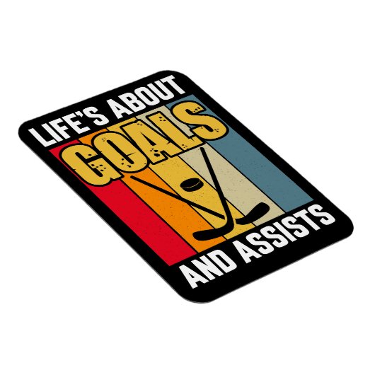 人生とはゴールとアシストのホッケー マグネット (右側)