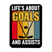 人生とはゴールとアシストのホッケー マグネット (縦)