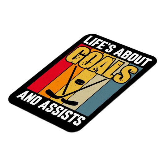 人生とはゴールとアシストのホッケー マグネット (左側)