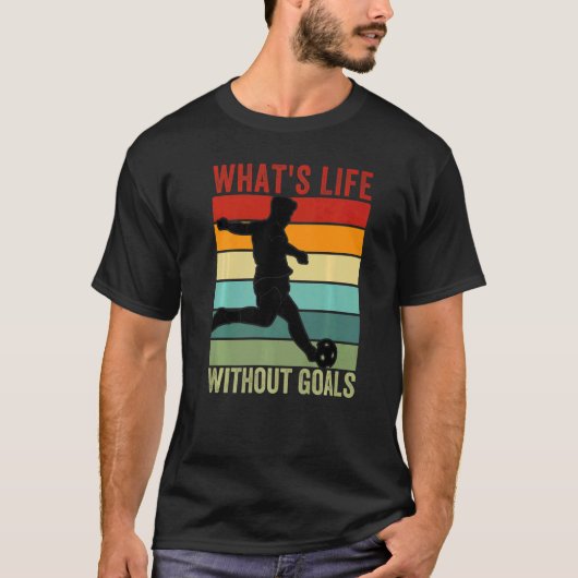 人生とはゴール無しヴィンテージおもしろいサッカーPR Tシャツ (正面)