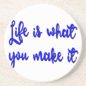 人生とは何かタイポグラフィ コースター (正面)