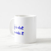 人生とは何かタイポグラフィ コーヒーマグカップ (正面左)