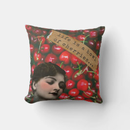 人生とは変わったさくらんぼのボウル クッション