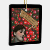 人生とは変わったさくらんぼのボウル セラミックオーナメント (右)