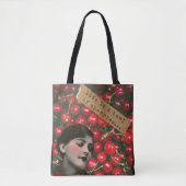 人生とは変わったさくらんぼのボウル トートバッグ (正面)