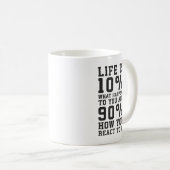 人生とは自分に起きることと自分の反応についてである コーヒーマグカップ (正面右)