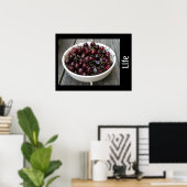 人生とボウル・オブ・さくらんぼプリント ポスター (ホームオフィス)
