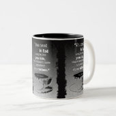 人生と価値観、イラスト付きの実存主義名言 ツートーンマグカップ (正面右)