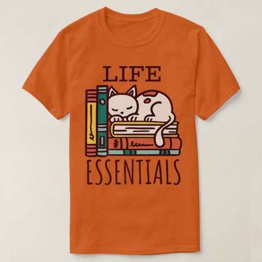 人生と本と猫 Tシャツ (デザイン正面)