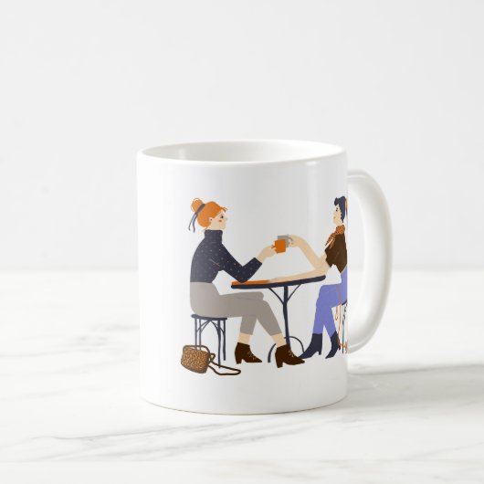 人生と決意と茶。友人の友情 コーヒーマグカップ (正面右)