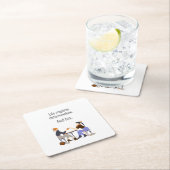 人生と決意と茶。友人の友情 スクエアペーパーコースター (インサイチュ)