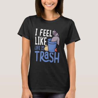 人生なんてゴミ アライグマ タヌキ Tシャツ
