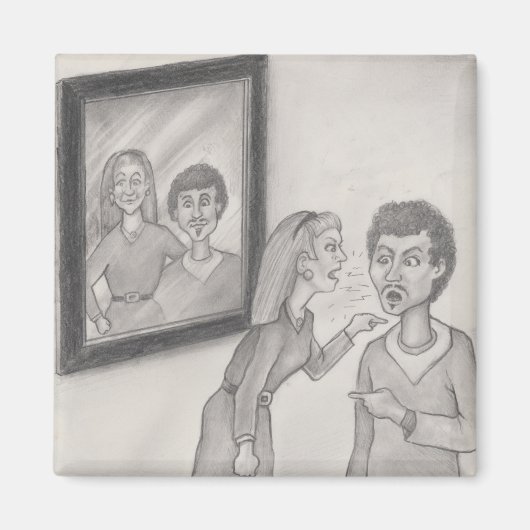 人生における口論 幸せなカップルのアート表現 マグネット (正面)