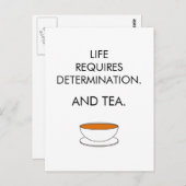 人生には決意と茶葉が必要。 茶のスローガン ポストカード (正面/裏面)