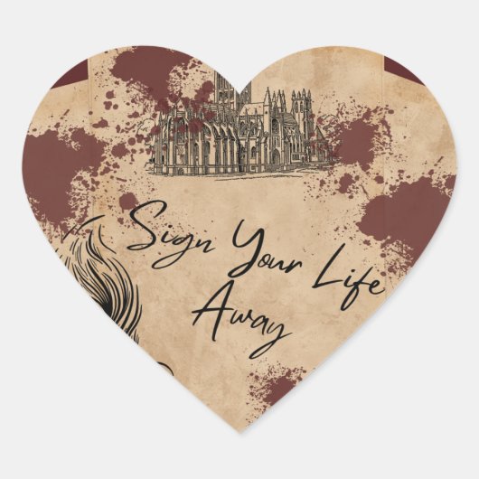 人生にサイン遠くにする ハートシール (正面)