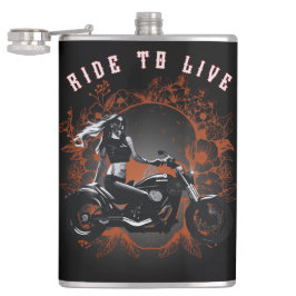 人生に乗る – バイクもしくは自転車に乗る人ガール フラスク