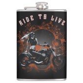 人生に乗る – バイクもしくは自転車に乗る人ガール フラスク (正面)