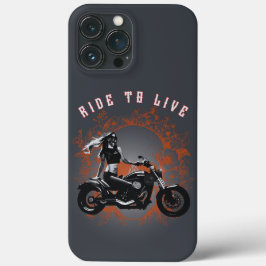 人生に乗る – バイクもしくは自転車に乗る人ガール iPhone 13 PRO MAXケース