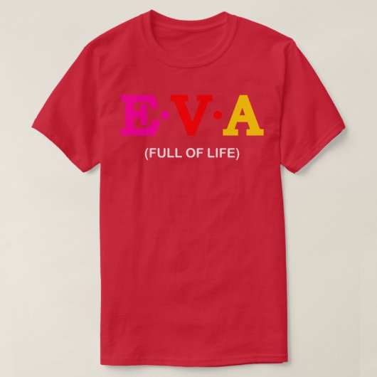 人生に満ちたエヴァ Tシャツ (デザイン正面)