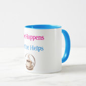 人生に起こることはコーヒーが助けてくれる おもしろコーヒー好き マグカップ (正面右)