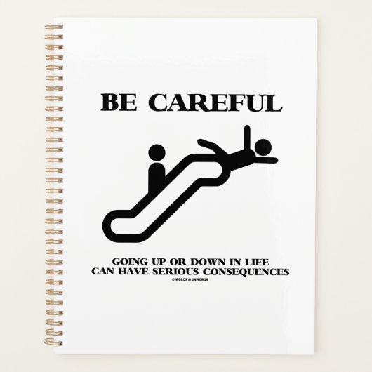 人生に重大な結果をもたらすよう注意する プランナー手帳 (正面)